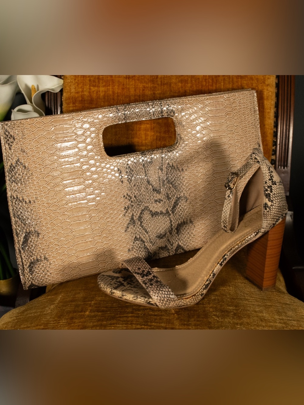 SIZE 11 Python-Print Strappy Heels - Picture 5 of 5